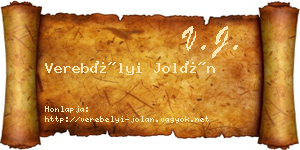 Verebélyi Jolán névjegykártya